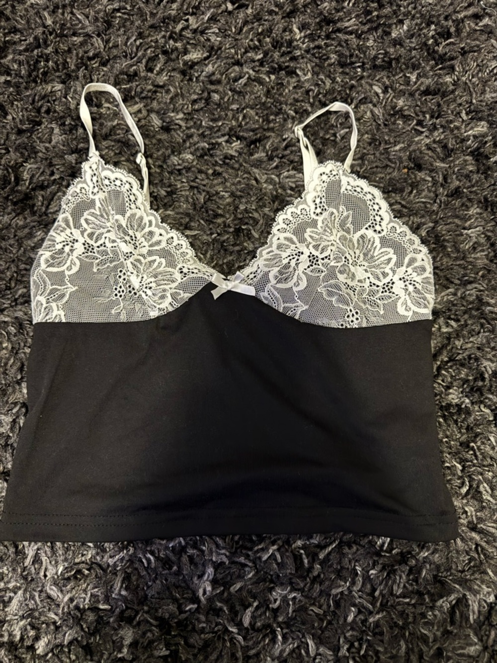 SHEIN Black Lace-Trim Bralette Cami